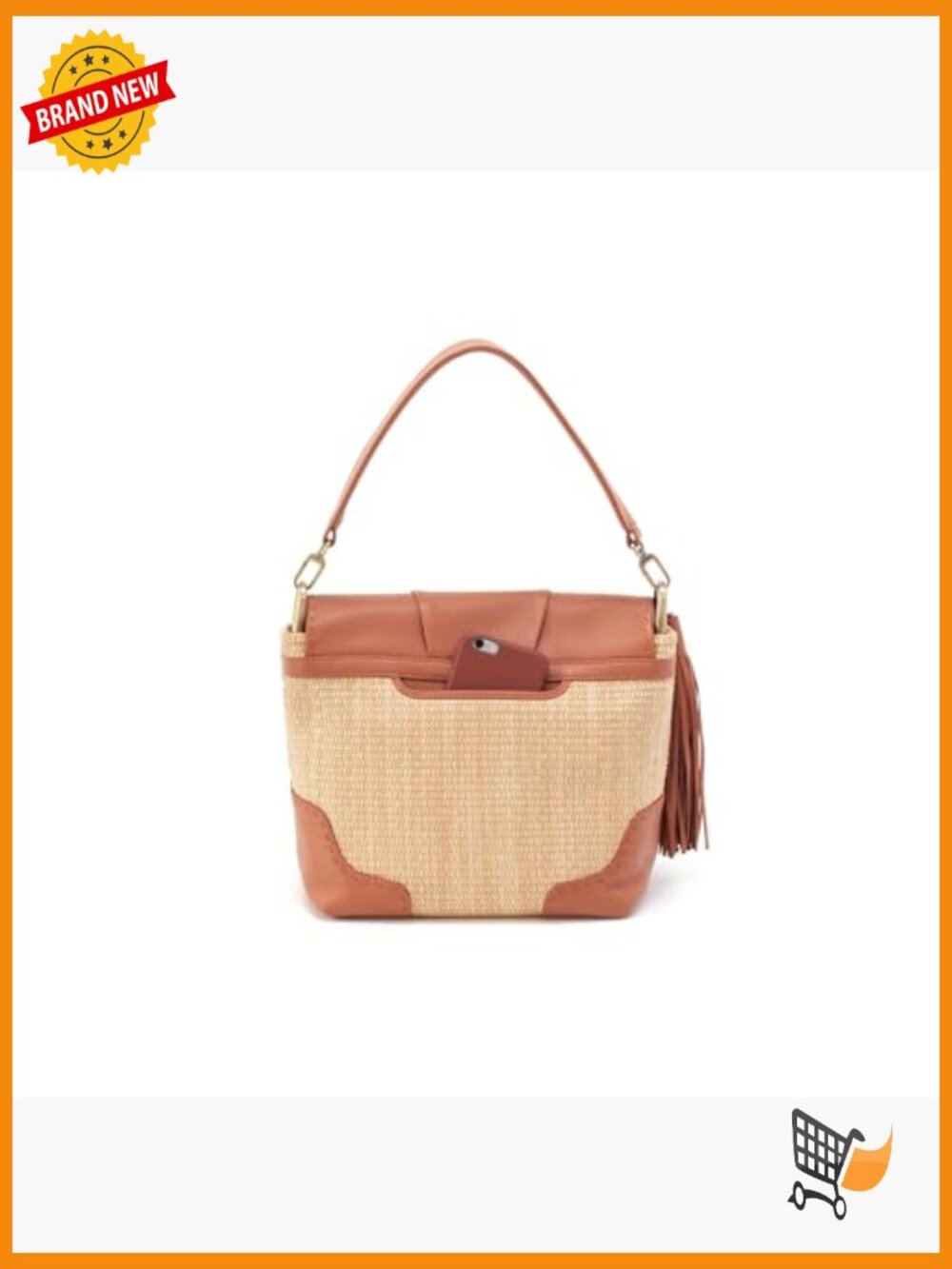 Straw Hobo Convertible Shoulder Crossbody Bag Magnetic Closure - Picture 3 of 3